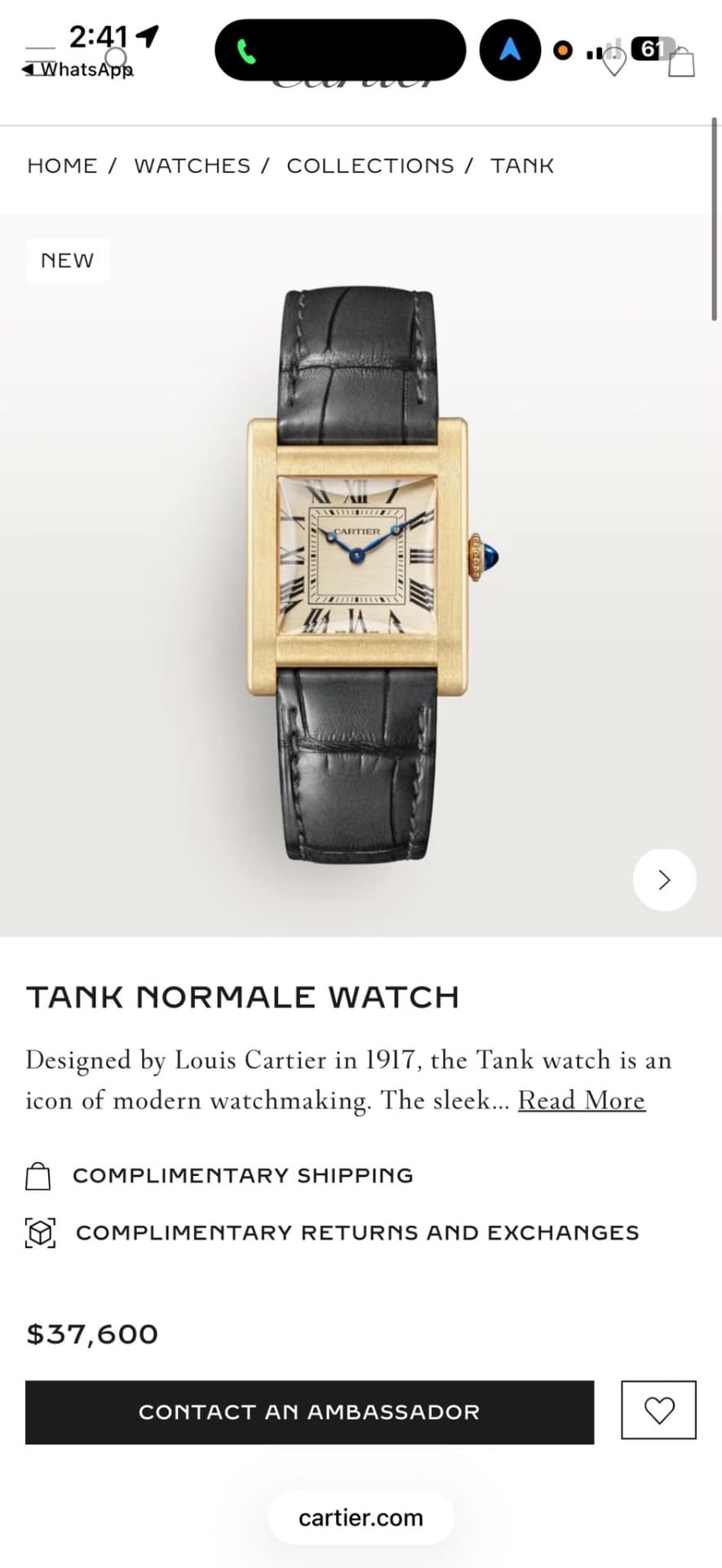 Cartier Tank Normale