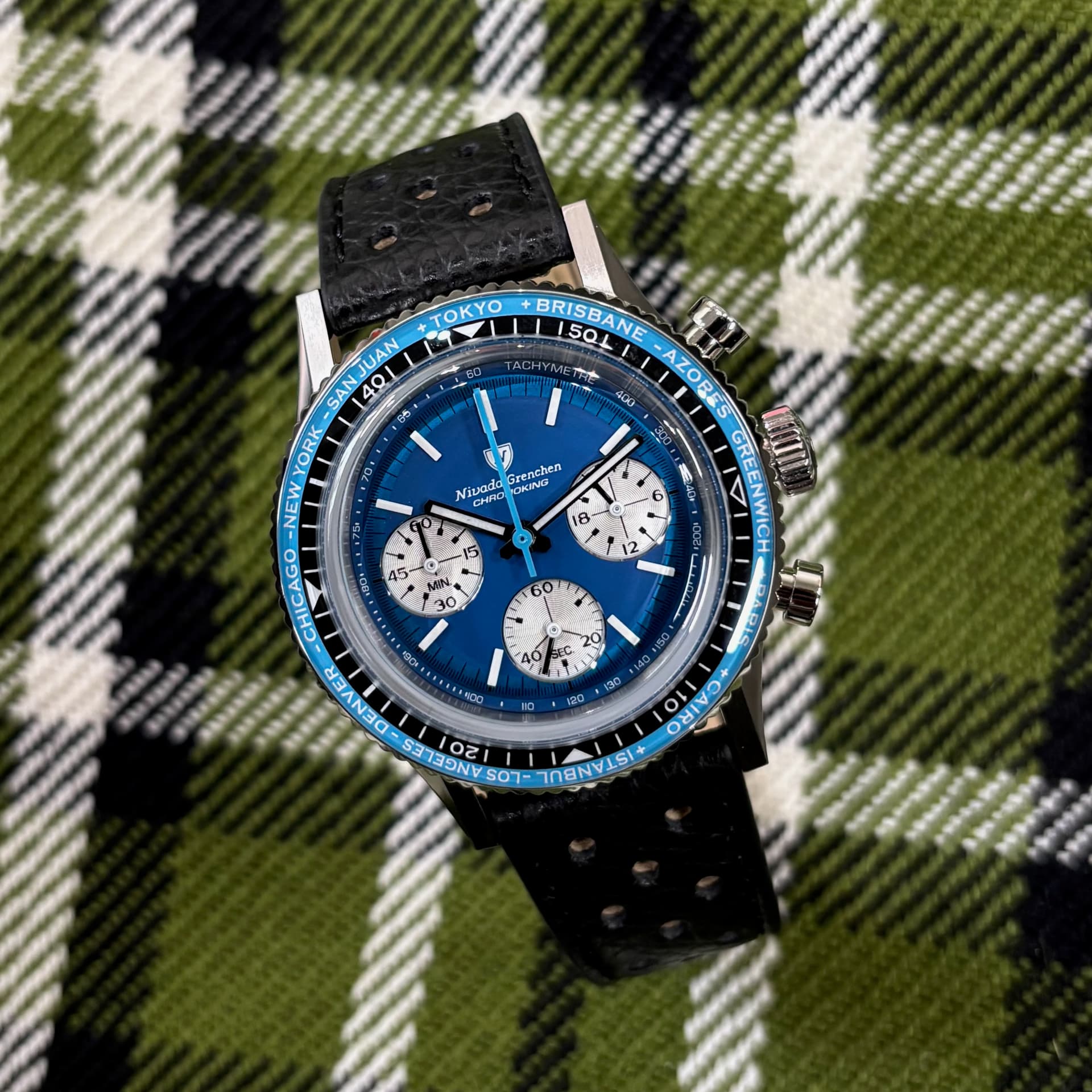 Nivada Grenchen Chronoking Racing Blue Lagoon
