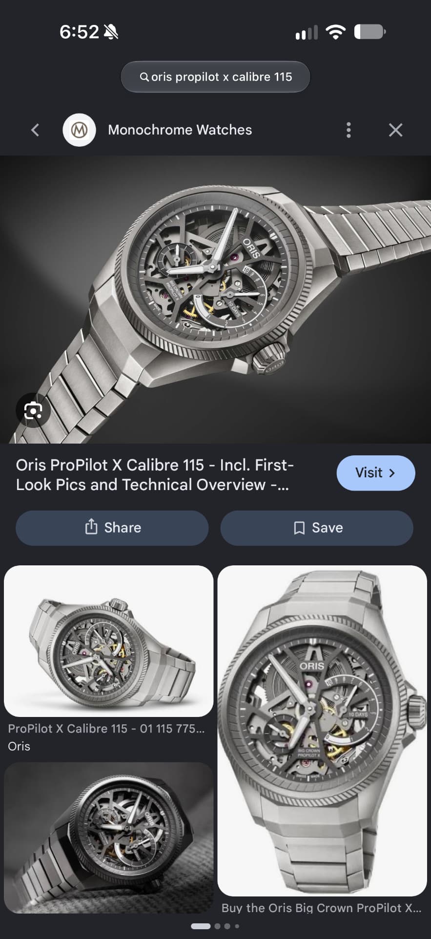 Oris ProPilot X Calibre 115