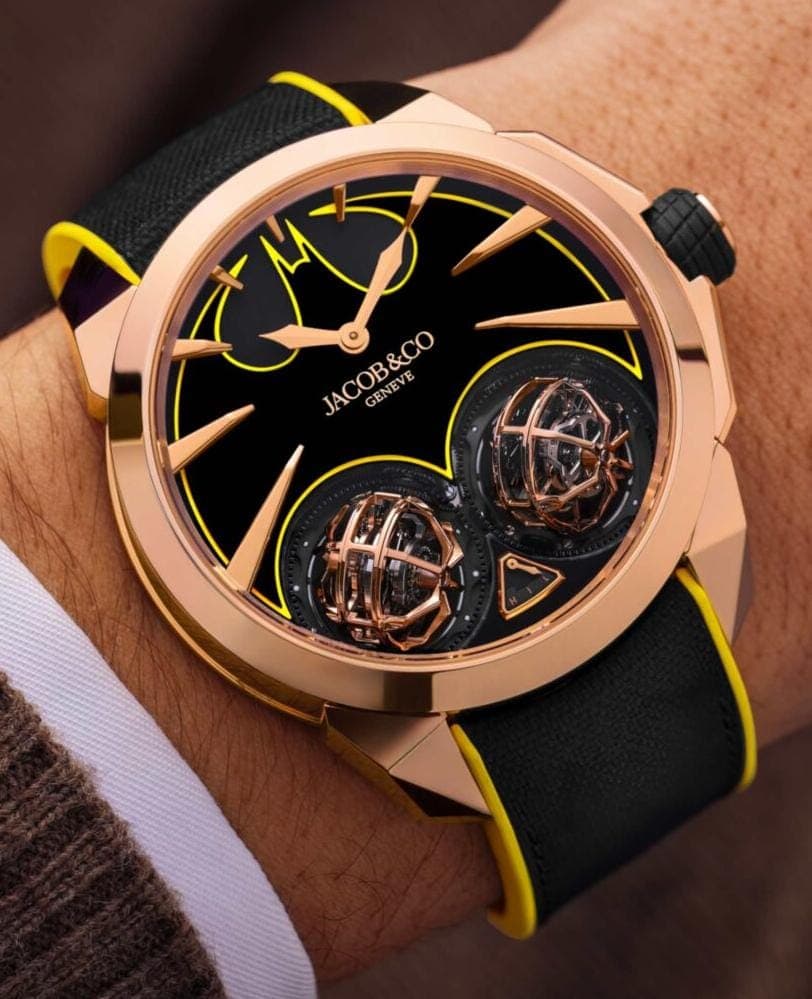 Jacob & Co Gotham City Bat-Shaped Onyx Dial Double Flying Triple-Axis Tourbillon