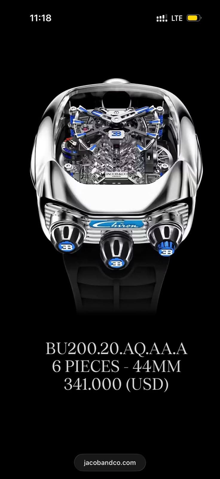 Jacob & Co. Bugatti Chiron Tourbillon